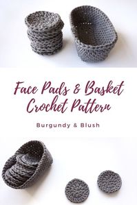 Face Scrubbie & Basket Set - Burgundy and Blush