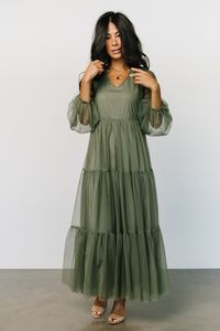 Hoffman Tulle Maxi Dress | Olive | Baltic Born