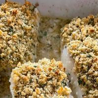 Ina Garten on Instagram: "My recipe for Baked Cod with Garlic & Herb Ritz Crumbs is a perfect weeknight recipe - it comes together so quickly, and with buttery Ritz crumbs, it might even convince your kids to eat fish!!! Recipe link in profile. #moderncomfortfood"