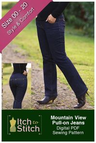 Some plus size women are smaller on the botton so this pull-on jeans, digital PDF Sewing Pattern may work for you. It goes up to size 20.