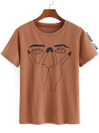 Eye Print Ripped T-shirt