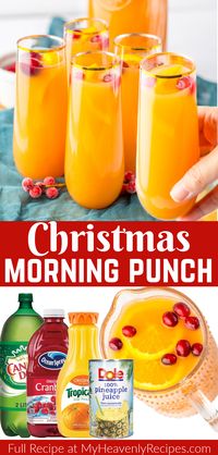 Christmas Morning Punch Recipe- easy drink for christmas morning. Christmas party non alcoholic punch. No alcohol, kid friendly punch. 4 ingredient punch. you can add vodka for adult drinks. Simple easy to make festive holiday drink for a party or for with breakfast. Also sip on it while opening presents. Easy delicious punch.