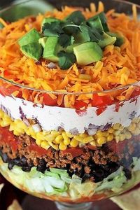 Layered Taco Salad {For a Crowd or Family Taco Night!} | The Kitchen is My Playground