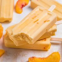 Creamy Peach Popsicles {Dairy Free Option} | Lemons + Zest