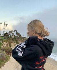 #coastal #sunset #cloudydays #blondehaircolor #palmtrees #hawaii #hoodie #beach