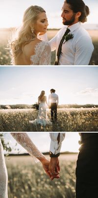 Golden sunset wedding portraits for the modern bride and groom | Twig + Fawn Photography