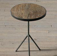 Elm & iron side table