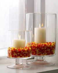 Einfache und schnelle Halloween Dekoration mit Süßem und Kerzen / Easy Halloween Decor Ideas with candy corn and candles