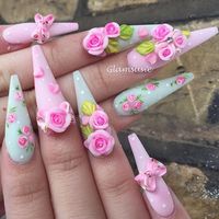 This is such a beautiful vintage style collection 🌸 🎀💕 With this collection you'll receive; * 2 x 'Love Me' bows (approx *13x9mm) * 2 x small 'Love Me Not' bows (approx 11x7mm) * 2 x 'Truly, Madly' clusters (approx *12x13mm) * 2 x large roses (approx *10x10mm) * 2 x small roses (approx *6x6mm) * 10 x leaves  * 10 x petals  All sizes are approx and can vary by a millimetre or 2 🌸 The bows are hand painted to give it that vintage style look and the rose clusters are decorated with tiny pearls