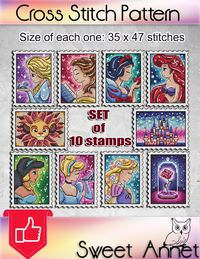 You can find all stamps in the album: https://www.etsy.com/shop/SweetAnnet?ref=profile_header&section_id=28207378 You get a pattern in colorblocks and symbols. The pattern comes as a PDF file that you'll will be able to download immediately after purchase. In addition the PDF files are available in you Etsy account, under "My Account" and then "Purchase" after payment has been cleared. Please note this is a PDF pattern only! No fabric, floss, or other materials are included in the listing.