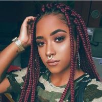 30 Burgundy Box Braids Styles