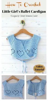 How To Crochet Little Girl’s Ballet Cardigan #crochettutorial #crochetcardigan #crochetforbaby