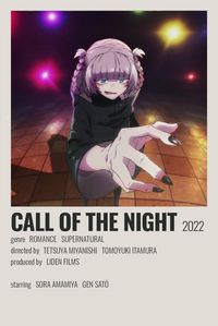 call of the night minimalist anime poster