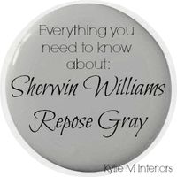 sherwin williams repose gray paint color. Undertones, LRV and what room to use it in. Great decorating ideas