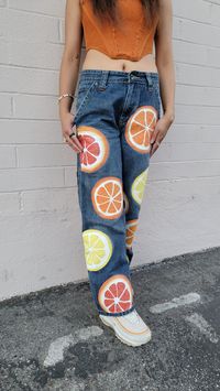 Painted fruit jeans