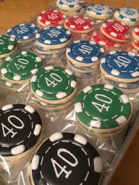 Poker chip decorated cookies.