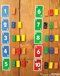 Number Sense and Operations - matching number cards with dominoes for building number sense to 20