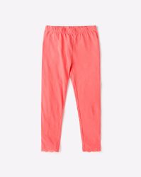 KG FRENDZ Leggings with Lace Hems, coral color, size - 3-4 years, Rs. 83.06