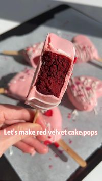 Click the link too see detailed recipe on msshiandmrhe.com/red-velvet-cake-pops/