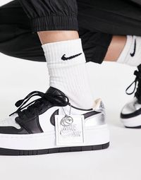 Air Jordan 1 Elevate Low trainers in white and metallic black | ASOS