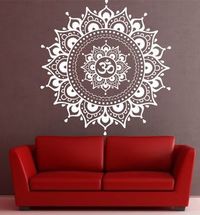 Mandala etiqueta de la pared etiqueta Yoga Om por VandyVinyl