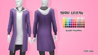 City Living Long Hoodie | Chlothes |Retired | by pinkfuel via tumblr | Sims 4 | TS4 I Maxis Match | MM | CC | She retired but you can download her stuff as one collection and pick!