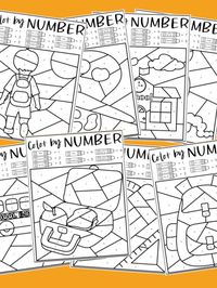 Back to School Color by Number Coloring Sheets - Our Kid Things