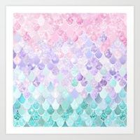 Mermaid Pastel Iridescent Art Print