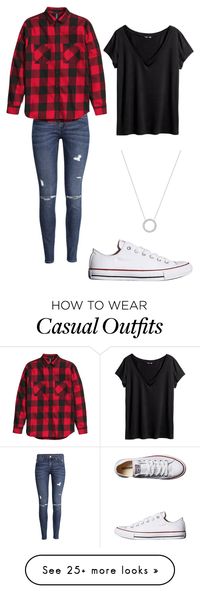 "Casual Outfit" by kittychloe on Polyvore featuring H&M, Converse and Michael Kors