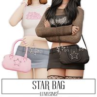 Star Bag Sims 4 CC Y2K Grunge, Crossbody and hand, 3 versions 40 swatches each, handbag fashion, bag trends 2023, Sims 4 Downloads, Sims 4 CC Finds