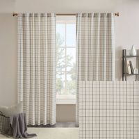 50"x84" Madison Park Light Filtering Preston Plaid Rod Pocket And Back Tab Curtain Panel With Fleece Lining Off-white/brown : Target