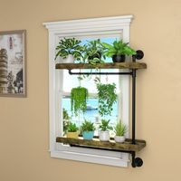 GDLF Swivel Window Plant Stand, Industrial Pipe Floating Shelving, Versatile Display, Easy Assembly - Walmart.com