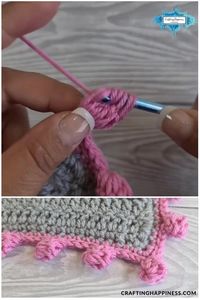 Learn how to crochet The Dot Border with step-by-step photo tutorial & video.Quick & easy beginner border for blankets by Crafting Happiness.