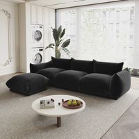 If you don't like too soft sofa, this sofa is good choice for you. Bring a touch of modern and stylish to your living room with this 104” L-shape Chenille Modular Sofa Modern Sectional Hard Sofa Couch with Ottoman.