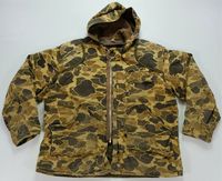 Rare Vintage Duck Camo Full Zip Corduroy Hood Lined Denim Bomber Jacket 70s 80s 27” - pit to pit 27.5” - top of back collar to waist 17.5” - pit to wrist flaws -cut off tag -light blemishes, discoloring spots and tiny holes on both arms -tiny holes, tears and blemishes around the top, middle and bottom of front -light discoloring spots and blemishes at the bottom of inside material -light blemishes on inside material of hood -tiny holes that have been sewn shut and tiny blemishes on the middle a