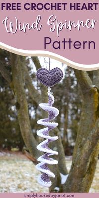 This is a free crochet pattern for a heart wind spinner. This crochet decor pattern uses a worsted weight yarn in 2 colors. Scarp yarn would be great to use for this crochet wind spinner. The crochet puffy heart makes this great for a Valentine's Decoration. Crochet this as a gift for someone. Free crochet pattern by Simply Hooked by Janet. Quick Crochet Pattern. Crochet Puffy Heart Pattern. Crochet Stuffie Heart.