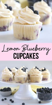 Lemon blueberry cupcakes made from scratch are perfect for spring and summer. This easy cupcake recipe is made with fresh lemons and blueberries and frosted with lemon cream cheese buttercream frosting.