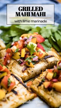 This Grilled Mahi Mahi is an easy recipe made with a few ingredients. Marinated in a zesty mahi mahi marinade, it is a quick way to get delicious dinner on the table.