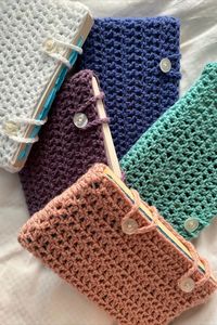 Aesthetic crochet book sleeves <3

Handmade, soft book covers here to protect your paperback books.

Complete with two cute buttons, available in new colours, peach, blue and turquoise.

Makes your reading experience that much more enjoyable.

Buy your own handmade book sleeve today and support a small business in the process <3