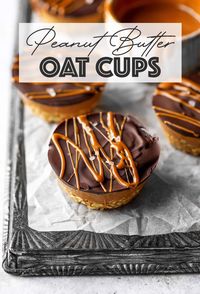 Peanut Butter Chocolate Oat Cups (No-bake/Vegan/Gluten-free)