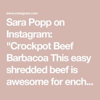 Sara Popp on Instagram: "Crockpot Beef Barbacoa   This easy shredded beef is awesome for enchiladas, quesadillas, tacos, nachos etc! 🙌🏼  It’s soo flavorful & tender! Screenshot at the end to save the full recipe   - - - - - - - - #crockpotrecipe #crockpotmeals #easyrecipeideas #easyrecipes #dinner #foodvlog"