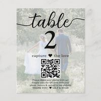 2 Photo Wedding Website QR Code Black Table Number  Zazzle, #Black, #Ad, #Table, #Number, #advertisement, #ad