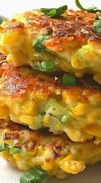 Mexican Corn Cakes with Jalapeno & Lime (Southern recipe) ~ Golden-brown, light and fluffy. They're ready in about 20 minutes.... They're crave-worthy and enticing!