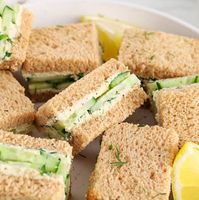 Vegan Cucumber Tea Sandwiches with Dill Cream Cheese - Plant Based Jess