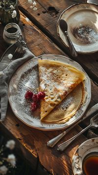 Pancakes on a shabby table, the aesthetics of ugliness and rough plates