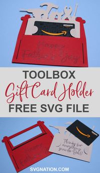 Toolbox Gift Card Holder - Free SVG File