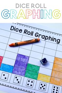 Looking for kindergarten math activities? These math games with dice are perfect for whole-group math instruction, small group, or even centers! Activities include roll and color worksheets, dice graphing, and four in a row! All of these math activities require no preparation. Simply print the activity and add a die!