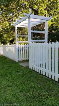 It was a big job but my white picket fence is done. This fence is totally DIY, no panels, each board cut individually and it turned out perfect.