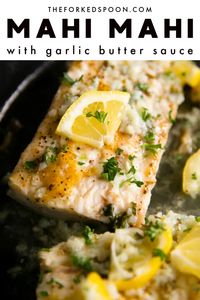 Easy Mahi Mahi Recipe with Lemon Garlic Sauce. A simple and wildly delicious way to prepare and serve this tender, flakey, and popular white fish.