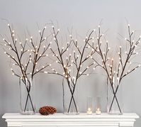 Pre-Lit LED 37" Faux Twig Branches - Set of 6 #potterybarn